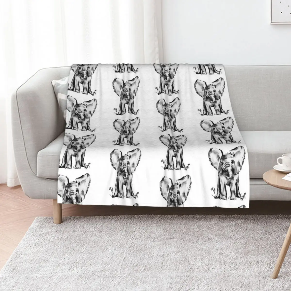 Black and White Elephant Throw Blanket sofa bed Bed linens Sofa for sofa Custom Winter beds Blankets