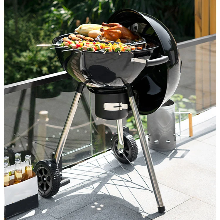 

Camping Garden Charcoal Barbecue Grill Black Outdoor Smoker Charcoal BBQ Grill
