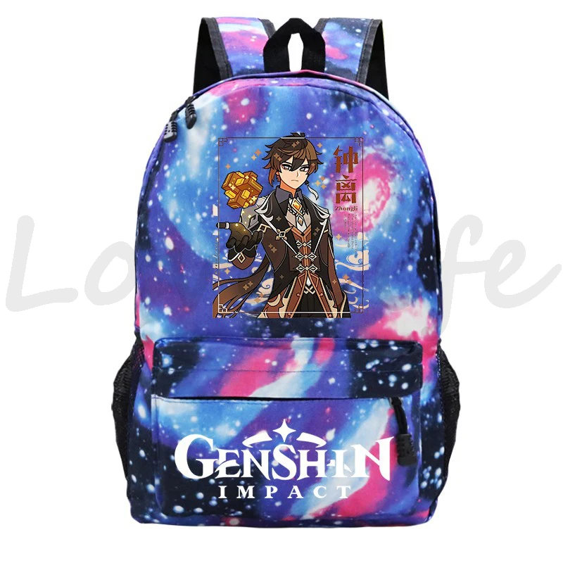 Genshin-mochilas escolares de impacto para niños y niñas, morral escolar diario de Anime para estudiantes, morral de lona para adolescentes, bolsa de viaje