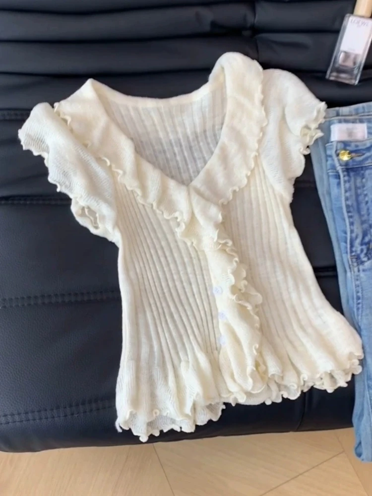 

Новая весенне-летняя коллекция: Элегантный женский укороченный свитер с бантом и завязками, однотонный кардиган, женская одежда