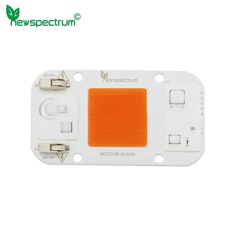 Newspectrum AC110v 50w LED COB Chip DOB No Welding Lamp Bead Full Spectrum 380nm-840nm for Indoor Plant Seedling Grow and Flower