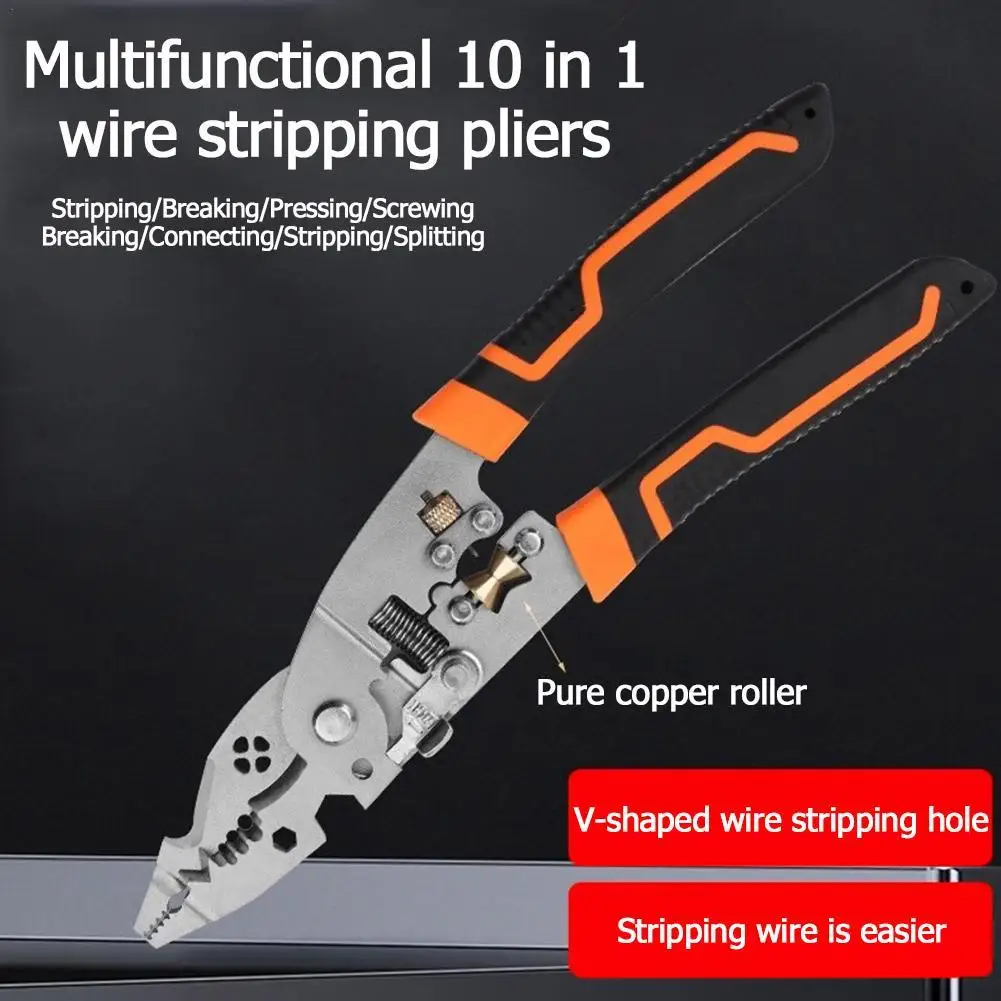 

10 In 1 Wire Strippers Professional Heavy-duty Wire Stripping Multifunctional Pliers Crimper Crimping Electrician Tools