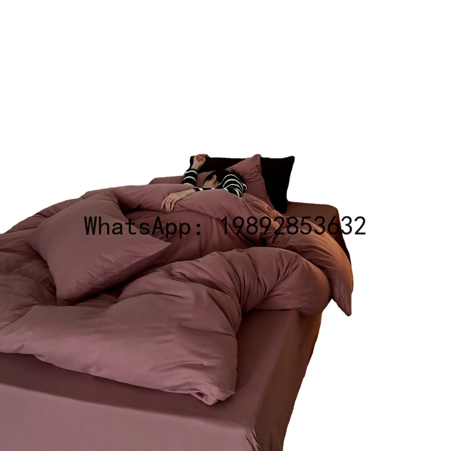 PYJ knitted cotton plain Tianzhu cotton nude sleeping four-piece set