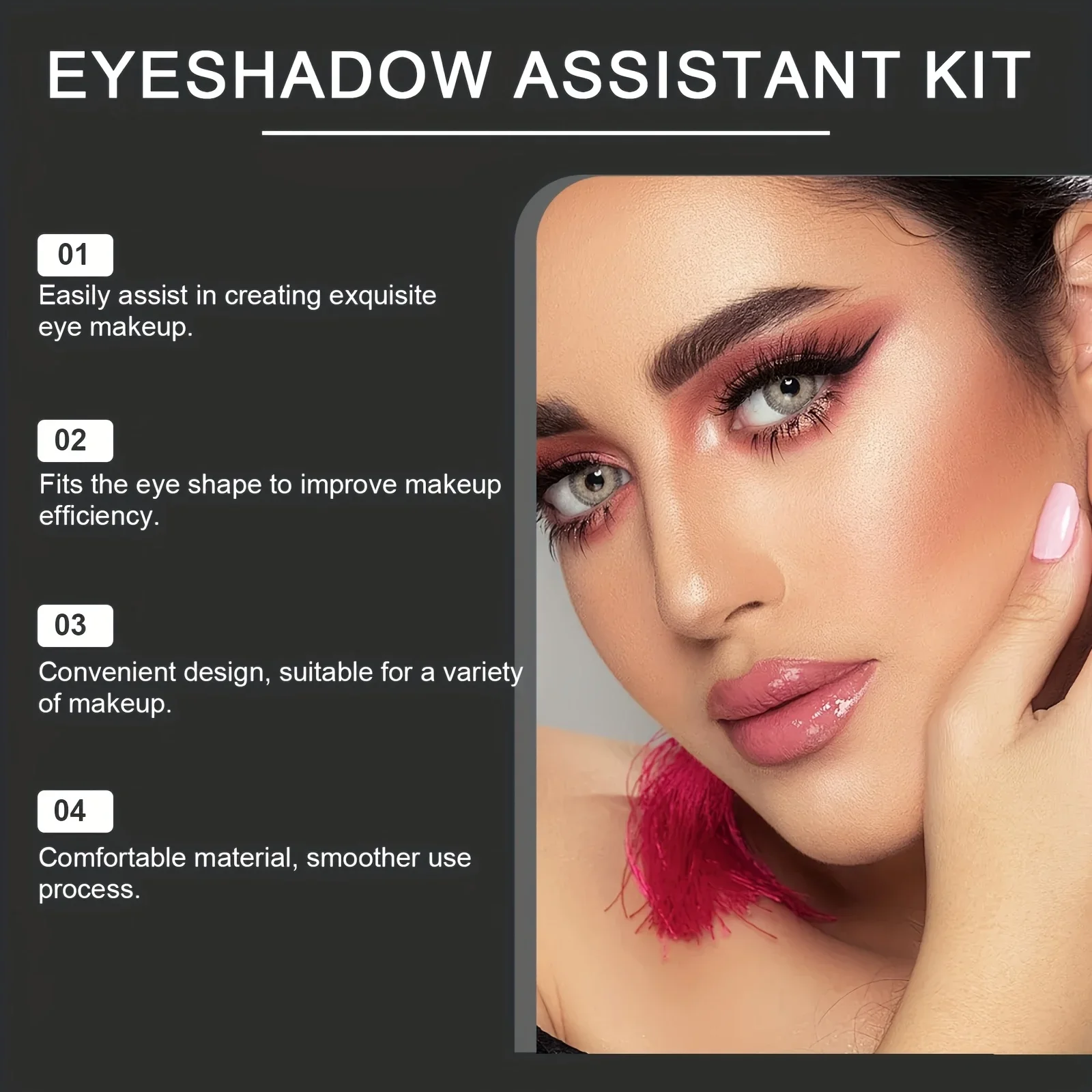 3 Pcs Eye Makeup Assistant - 2 Special Eyeshadow Brushes, Eyeshadow Tools, Quick Makeup Templates, Eyeshadow Molds