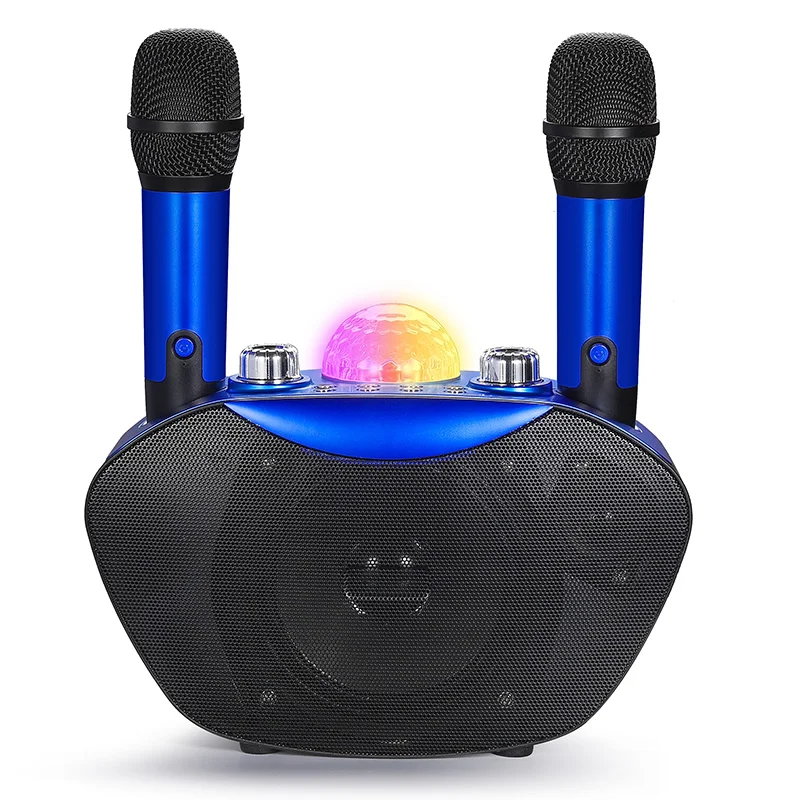 

Mini Subwoofer Speaker Portable Handheld Wireless Microphone bluetooth Disco Light Changing Karaoke Player Loudspeaker Outdoor