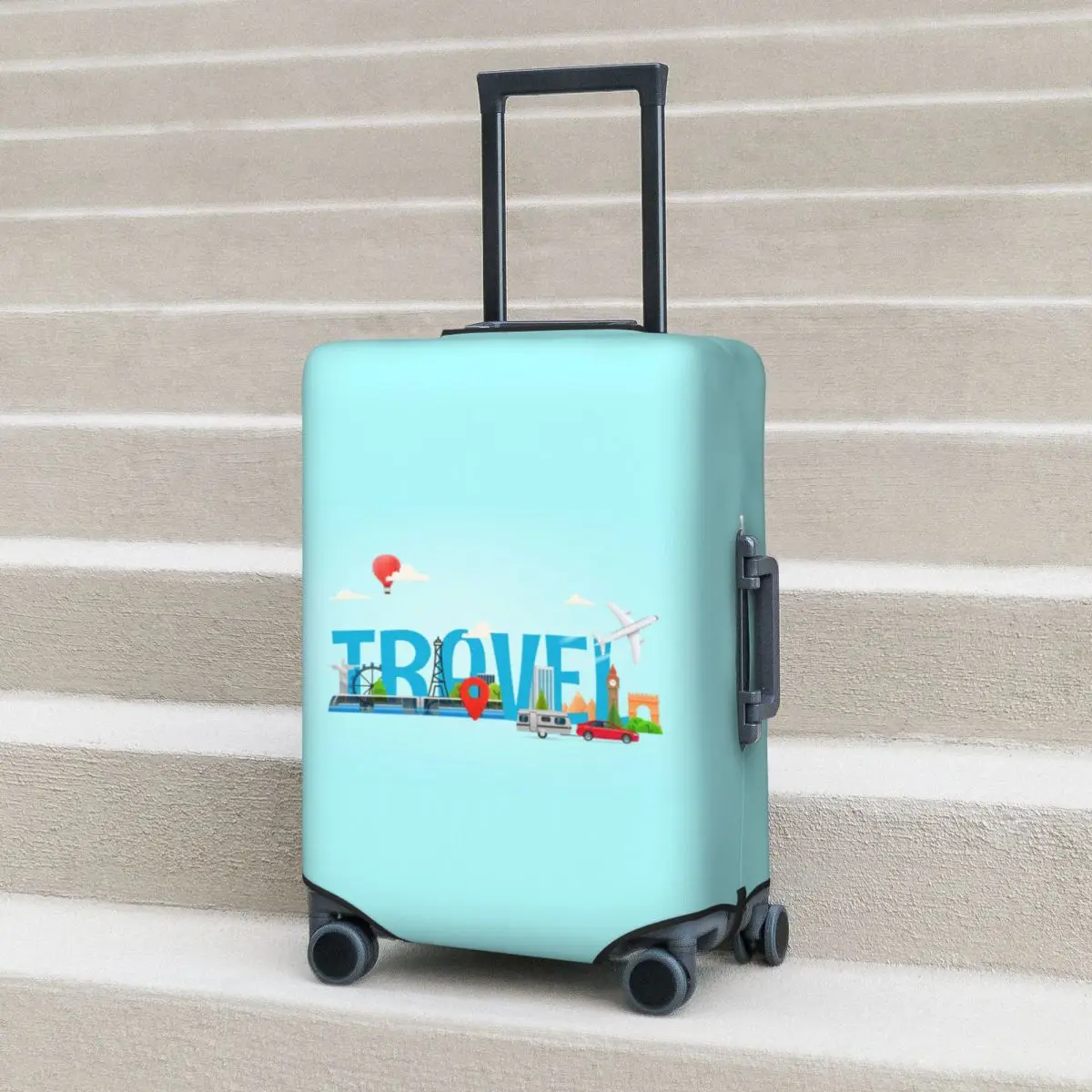 

3D Travel Print Suitcase Cover Fashion Cruise Trip Protection Holiday Practical Luggage Supplies