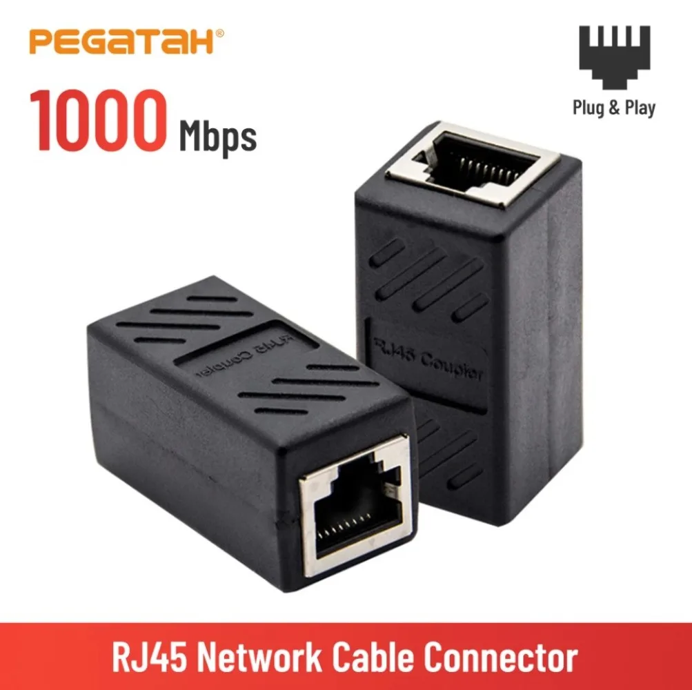 Rj45 extensor de rede, fêmea para fêmea, adaptador ethernet, cabo ethernet, para laptop