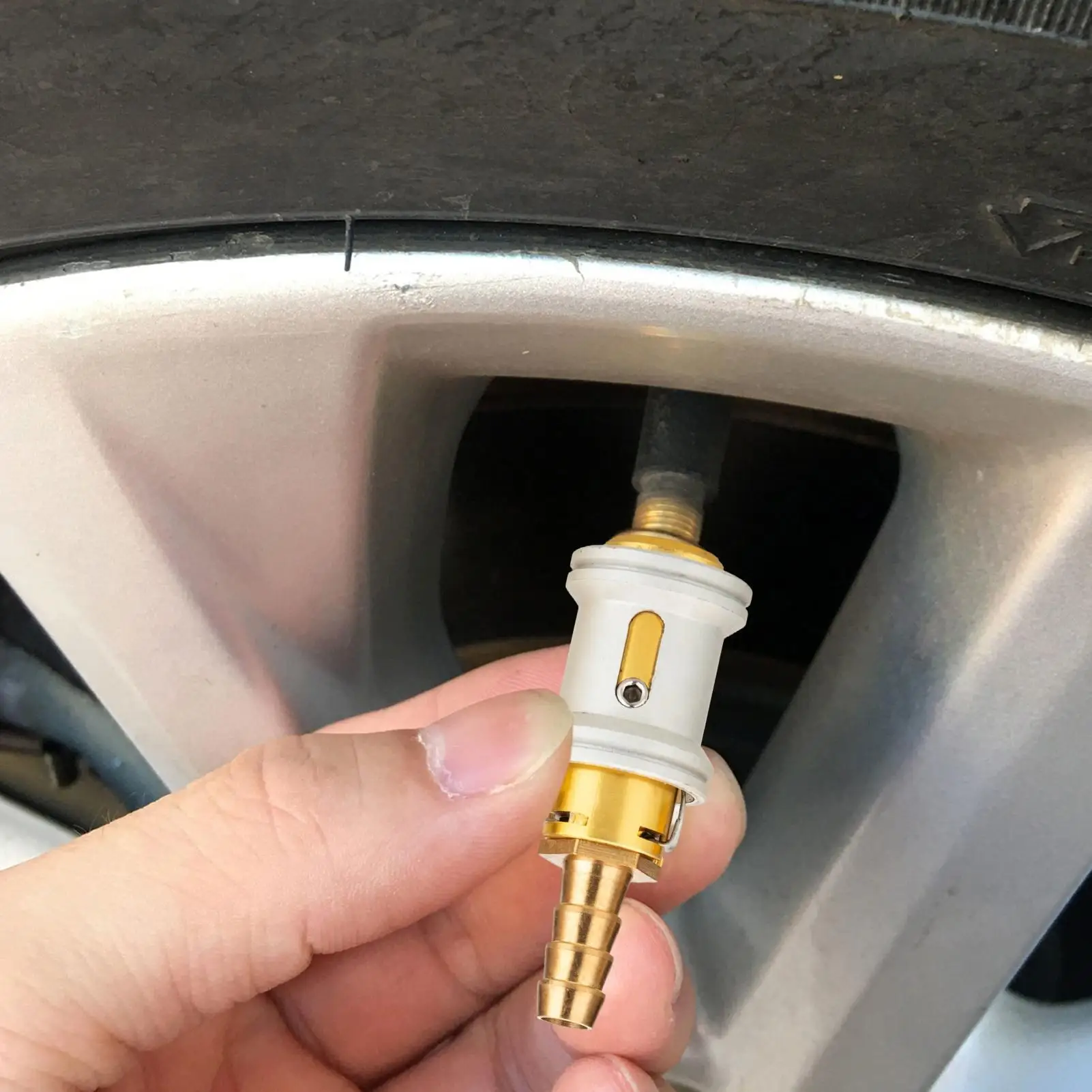 Tire Inflator Connector Solid Brass Quick Connect Vehicle Inflator Tire Chucks for Vehicles Trailer RV Sedan Pickup Motorcycle