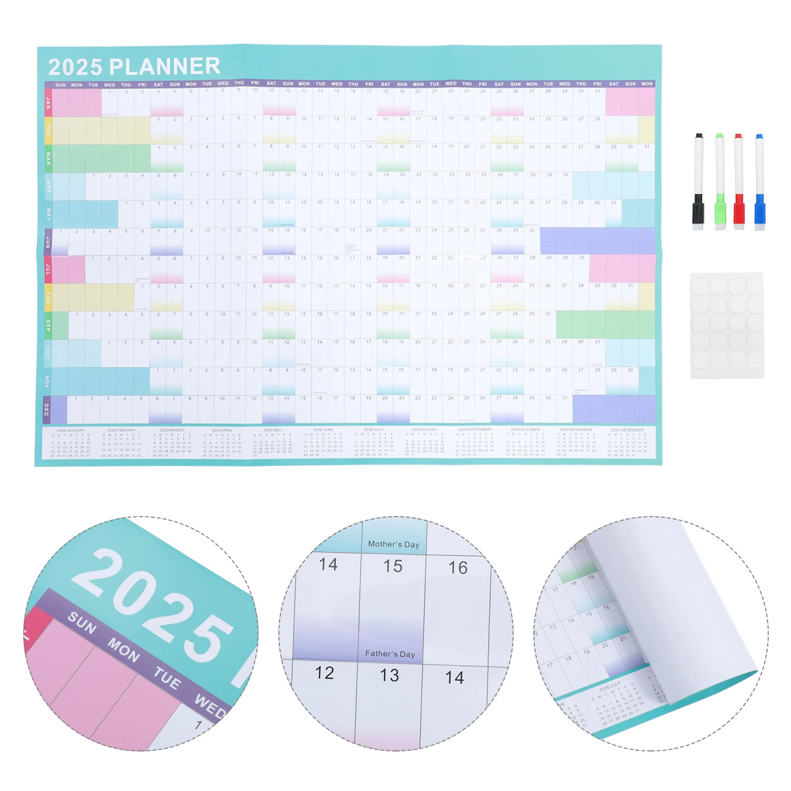 Social Media Calendar 2025 Plan Adornment Schedule Planning Office Classroom Sturdy