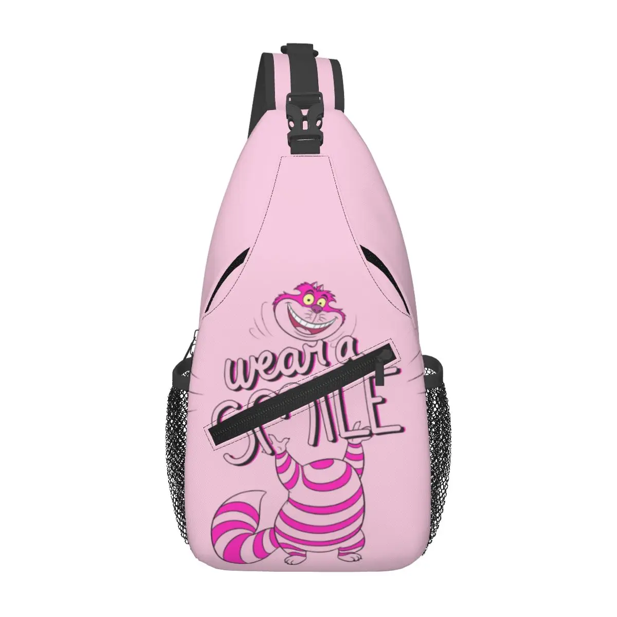 Mochila personalizada de Cheshire CatWear A Smile, bolso de viaje para senderismo, bandolera de hombro, mochila cruzada en el pecho