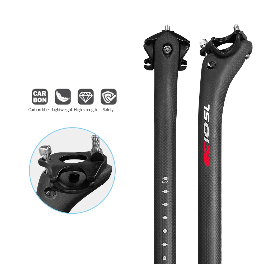 

EC10 Full Carbon Fiber Seatpost, Bicycle Seatpost, Road Mountain Bike, Matte 3K, MTB, 25mm offset, Newest