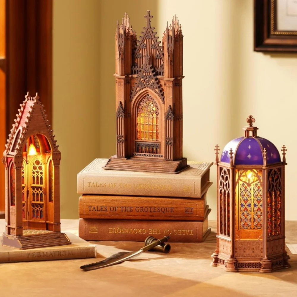 

Деревянные 3D-пазлы Rolife: Катедральный собор с двумя башнями, светящийся купол, классическая архитектура для взрослых