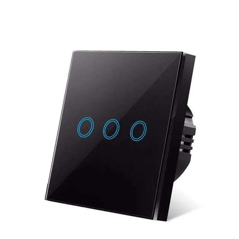 Szaoju EU Touch Schalter LED Kristall Glas Panel Wand Lampe Licht Schalter 1/2/3 Gang AC100-240V LED Sensor Schalter interruttore 9