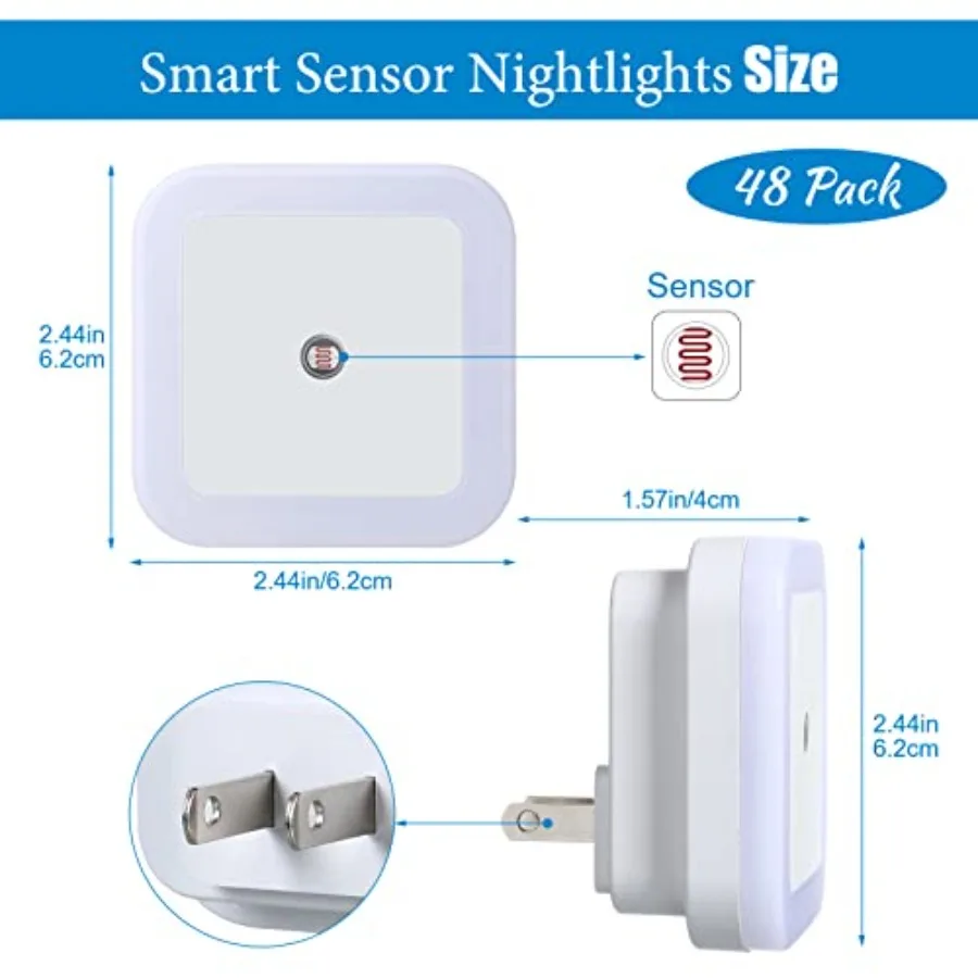 Pack LED Night s Plug into Wall Smart Sensor Sensor Automatic Night Lamp Nights Accessories for Bedroom Bathroom Toilet Stairs