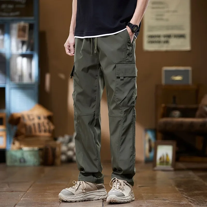 Paratroopers Pants Workers Tide Men's Summer Summer Skin American Tide Straight Casual Cold Sports Sports Big Pocket Big Pocket