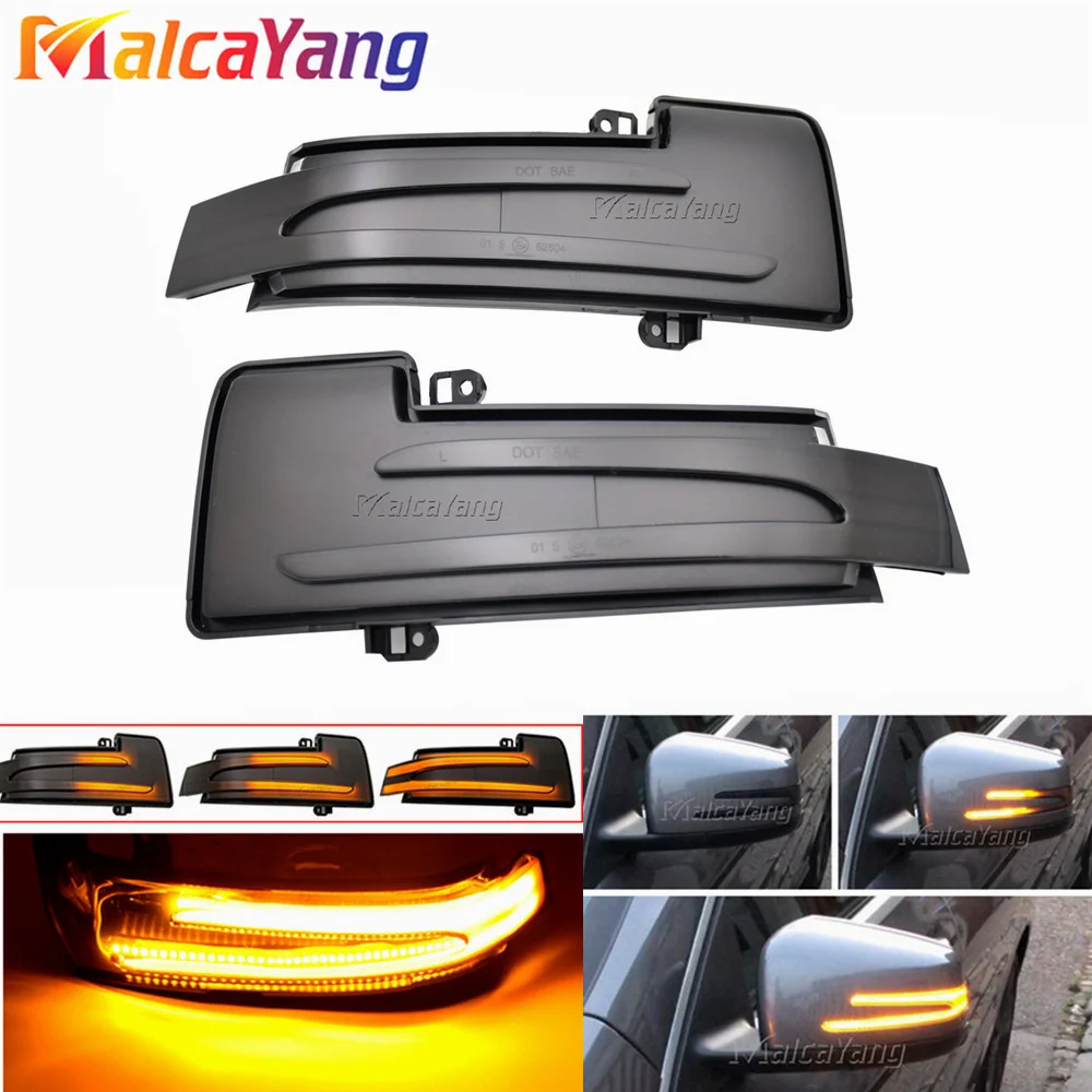 2Pieces Dynamic LED Turn Signal Rearview Mirror Indicator Blinker Light For Mercedes-Benz G R-Class GLS W463 X164 X166 W166 W251