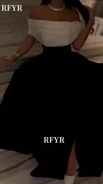 RFYR A Line Evening Dress Two Colors Prom Dress Formal Celebrity Gala Dress for Women Side Slit فساتين مناسبة رس Customized
