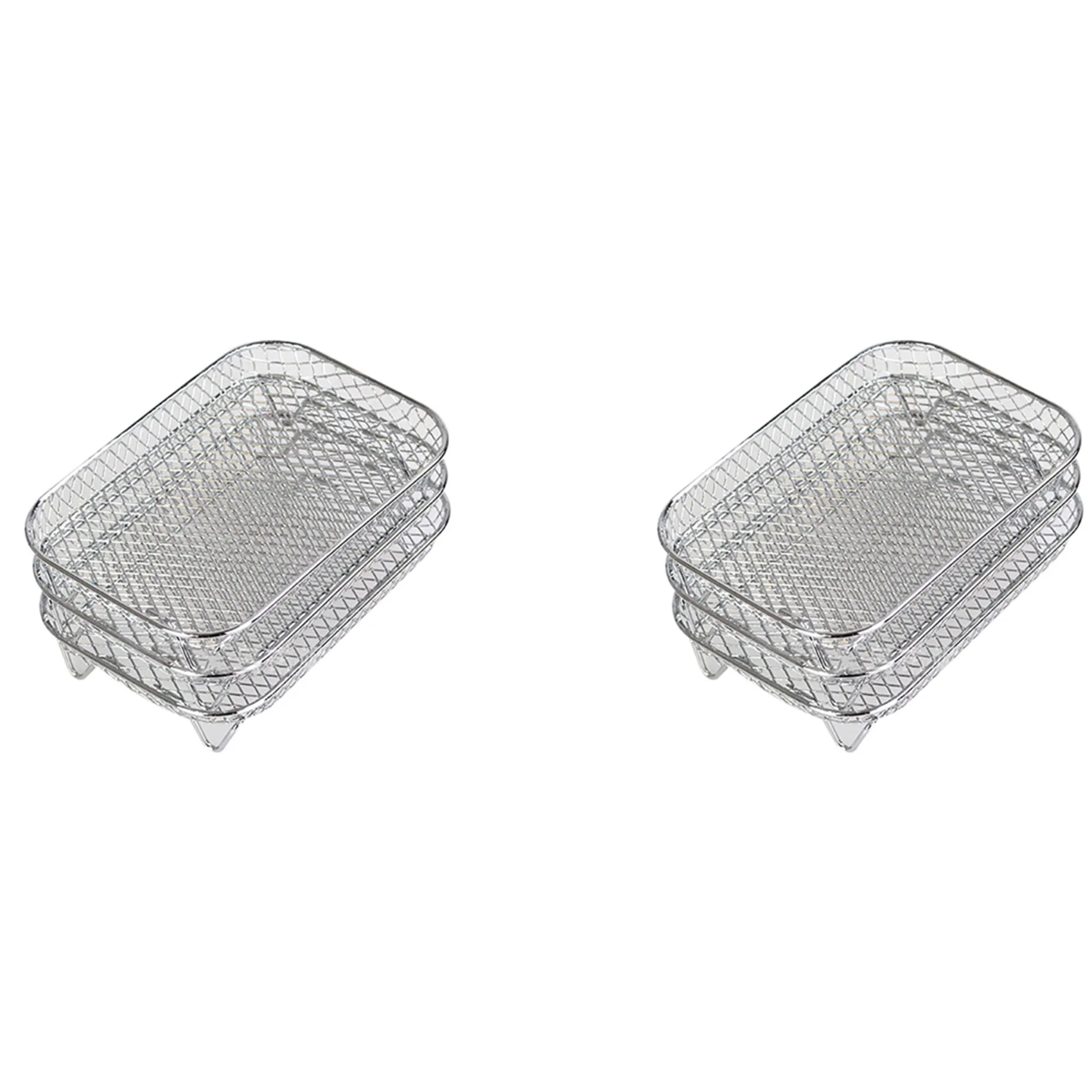 【SIMPLE】2X Air Fryer Rack For Ninja Dual Air Fryer, 3-Layer Food Dehydrator Rack Toast Rack Grill Air Fryer Accessories