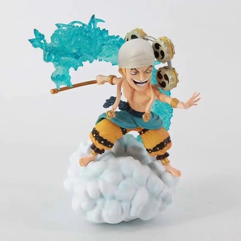 11Cm One Piece Anime Figure Enel Sky Island Duel Q-Version Pvc Model Statue Desktop Decoration Collection Doll Birthday Present