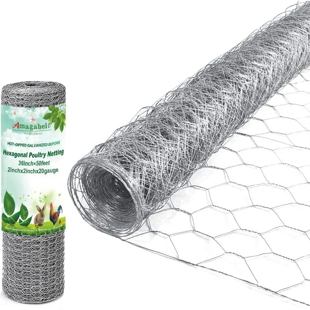 

Galvanized Chicken Wire Fencing 36in X 50ft 2 Inch Hexagonal Mesh Poultry Netting For Garden Protection Rabbit Cage Dog Roll