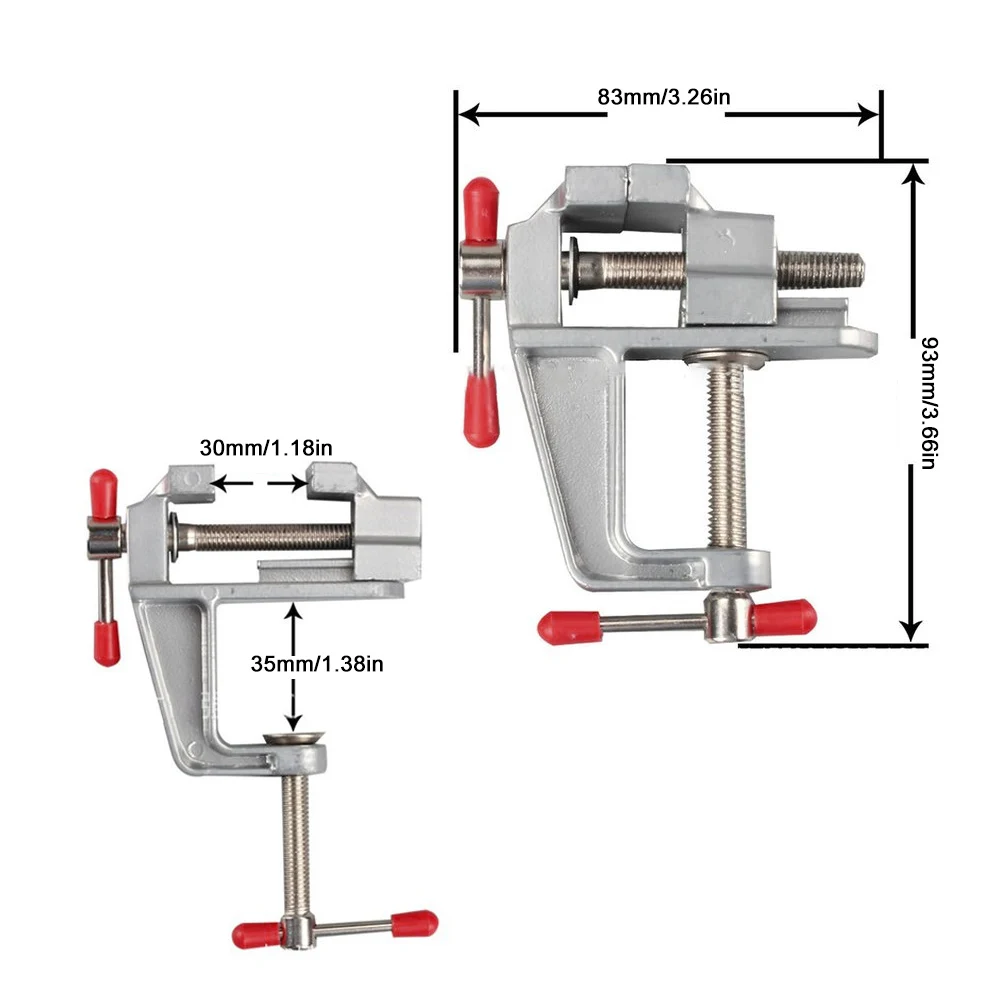Tischschraubzange aus Aluminiumlegierung, 30 mm, Tisch- und Werkbankklemmschraubzange für DIY-Handwerk, Formenfixierung und Reparatur – Detail 9