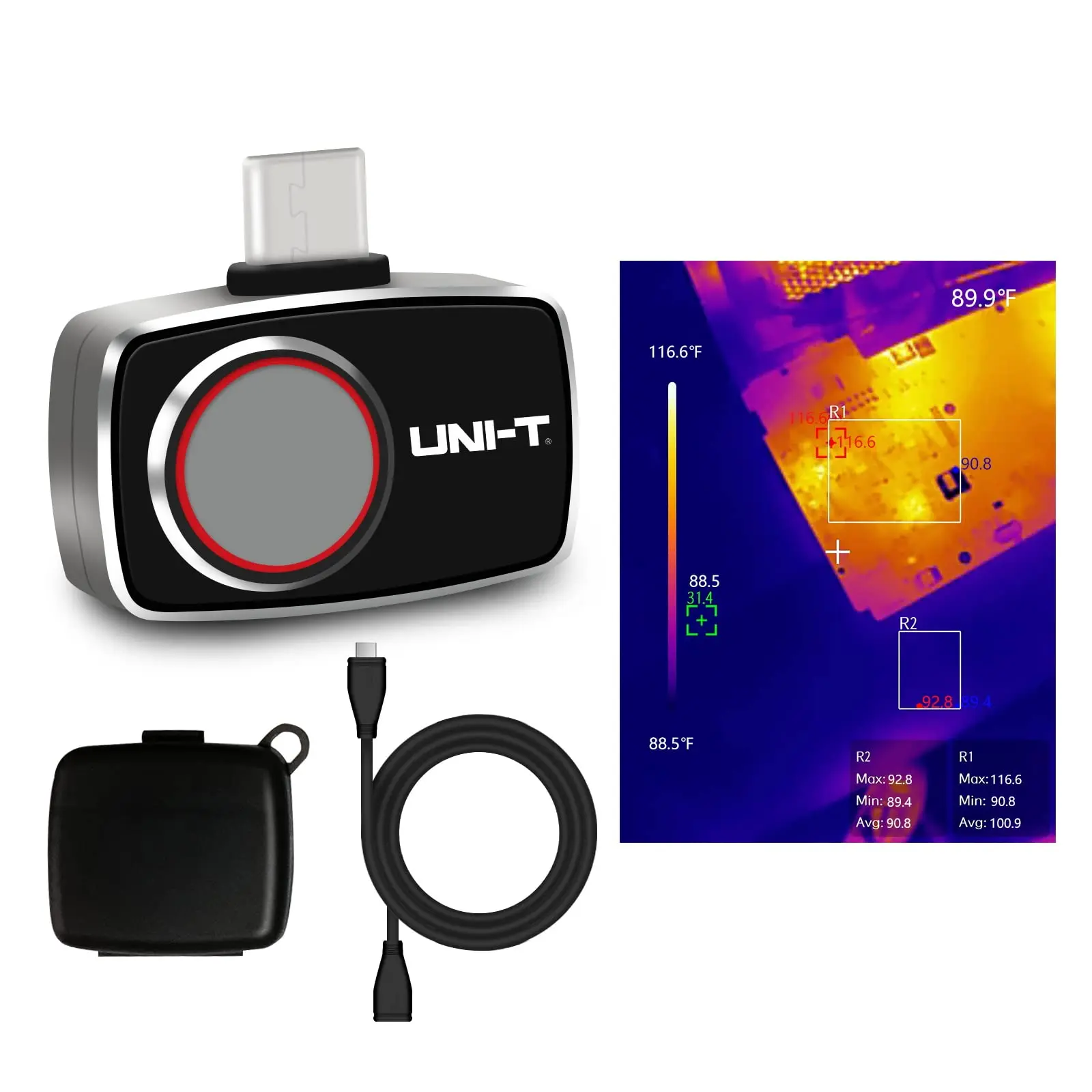 

UNI-T Thermal Camera Android USB-C 256x192 IR High Resolution Infrared Cameras Thermal Imaging Camera For Smartphones UTi260M