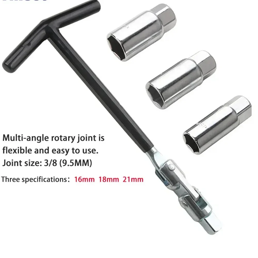 Chrome-Plated High-Strength Automotive Repair Tools 4-Piece Spark Plug Socket Wrench Set 16mm 18mm 21mm