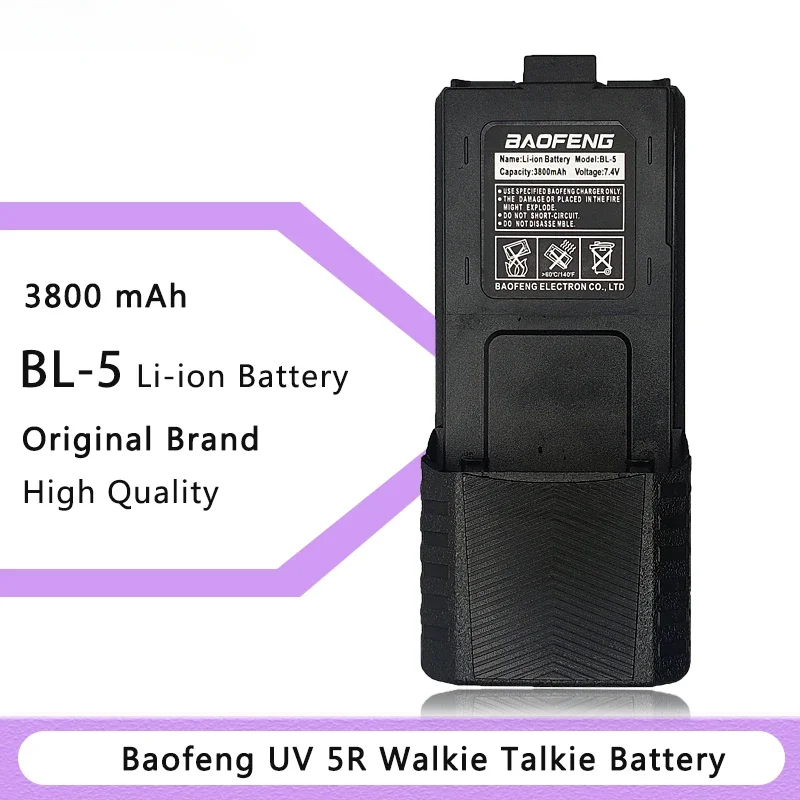 Para BAOFENG 5R batería de Radio USB/TypeC UV5R batería recargable para piezas de Radio bidireccional UV-5R UV 5RA/5RE Walike Talkie