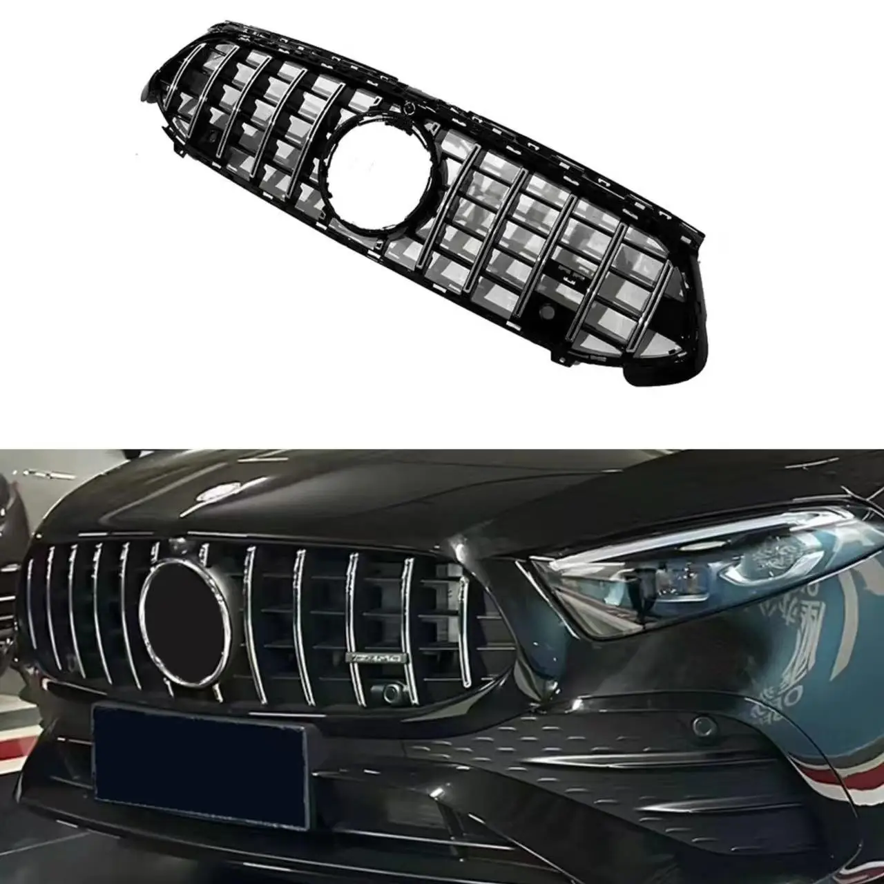 

For 2023-2024 Mercedes A Class W177 Grille Grill Body Kit Accessories GT Style OEM Replacement ABS Material