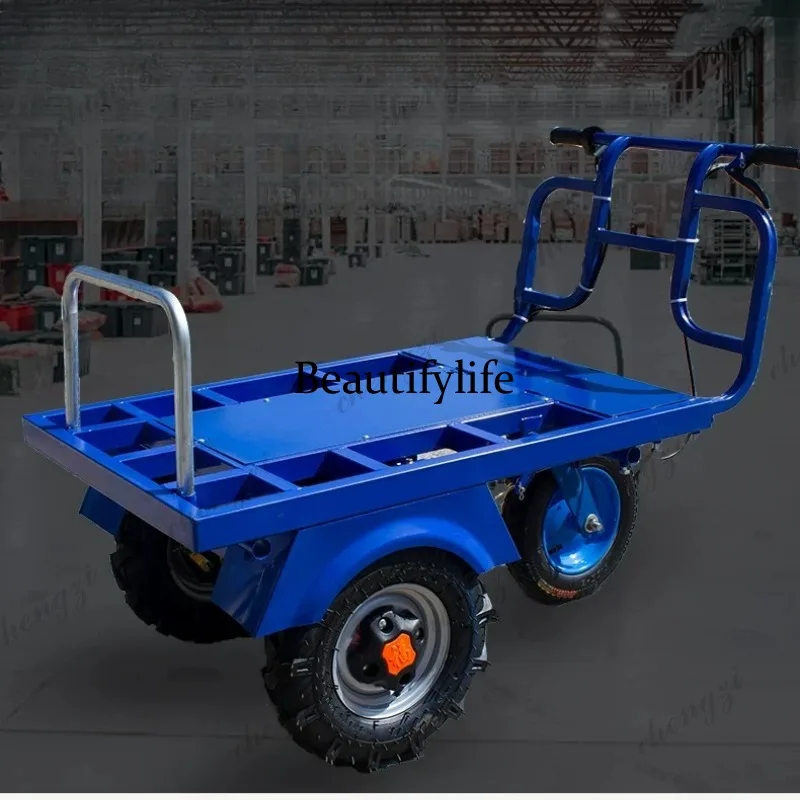 

Electric three-wheeled flatbed truck household handling warehouse suitable for strong motor super load