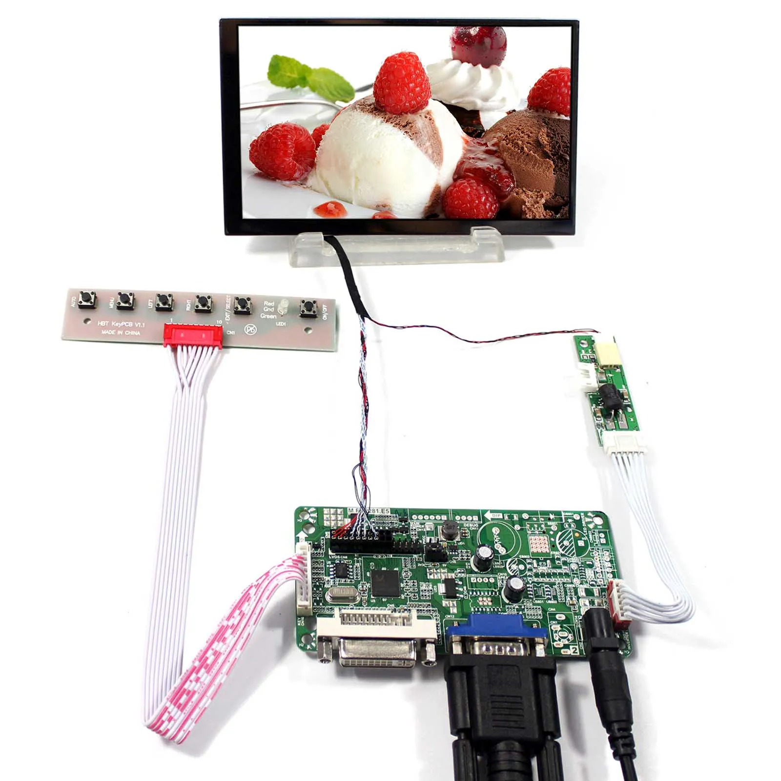 Lcd Display Screen Panel Ltd056Et3A 1024X600 25Pin Lvds Interface 5.6 Inch Lcd Screen With Vga+Dvi Lcd Controller Board Rt2281