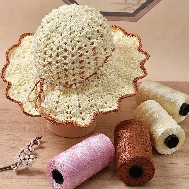 

250g Summer Crochet Flat Yarn Handmade DIY Knitting Crochet Summer Sun Hats Sandals Bags Backpacks Handbags Storage Boxes and