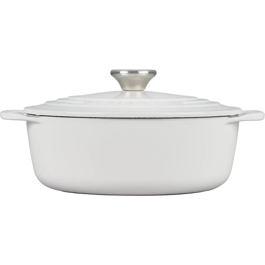 Cast Iron Shallow Round Dutch Oven, 2.75qt, White