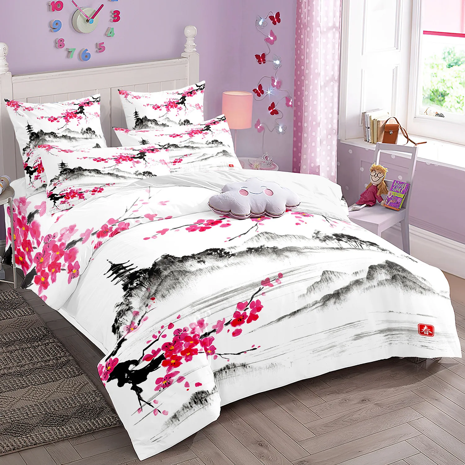 2/3pcs bedding set Digital Print Comfortable Duvet Cover for Home Bedroom Decoration, 1 Duvet Cover and 2pillowcase with Zippers