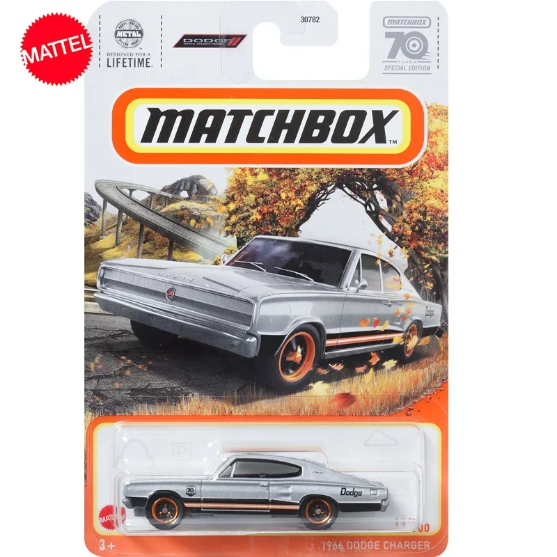 Genuine Mattel Matchbox Car 1/64 Metal Diecast 70 Years 1966 Dodge Charger Vehicle Model Toys for Boys Collection Birthday Gift