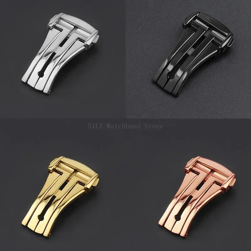 الفولاذ المقاوم للصدأ نشر المشابك لأوميغا للطي ساعة مشبك حزام فراشة زر ل سيماستر Speedmaster 16 مللي متر 18 مللي متر 20 مللي متر #3