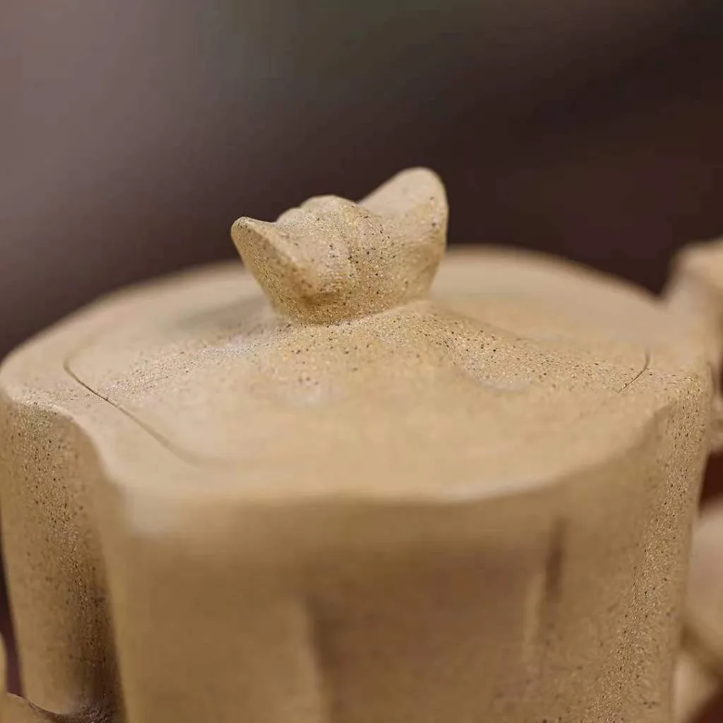 High Quality Real Yixing Jasaho Zisha Clay Teapot Creative Bionic Bamboo Festival Boutique Purple Pot Set Handmade Works