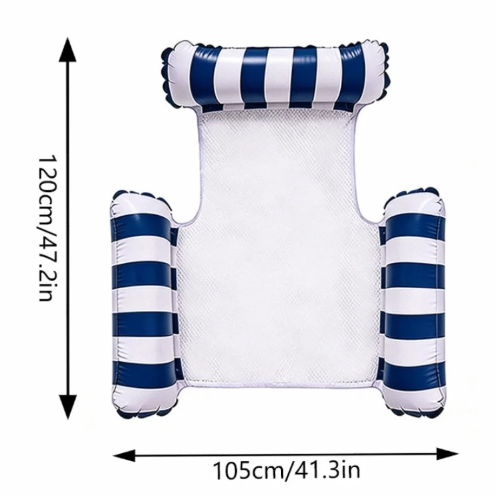 New Mesh Seat Inflatable Water Hammock Portable with Backrest Floating Bed Quick Inflation Pool Float Pool Activity