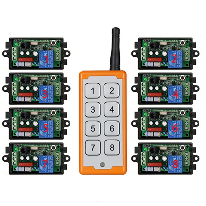 433 MHz 1000M Long Range AC220V 1CH RF Wireless Remote Control Relay Switch light /lamp/ Garage Doors shutters projection screen