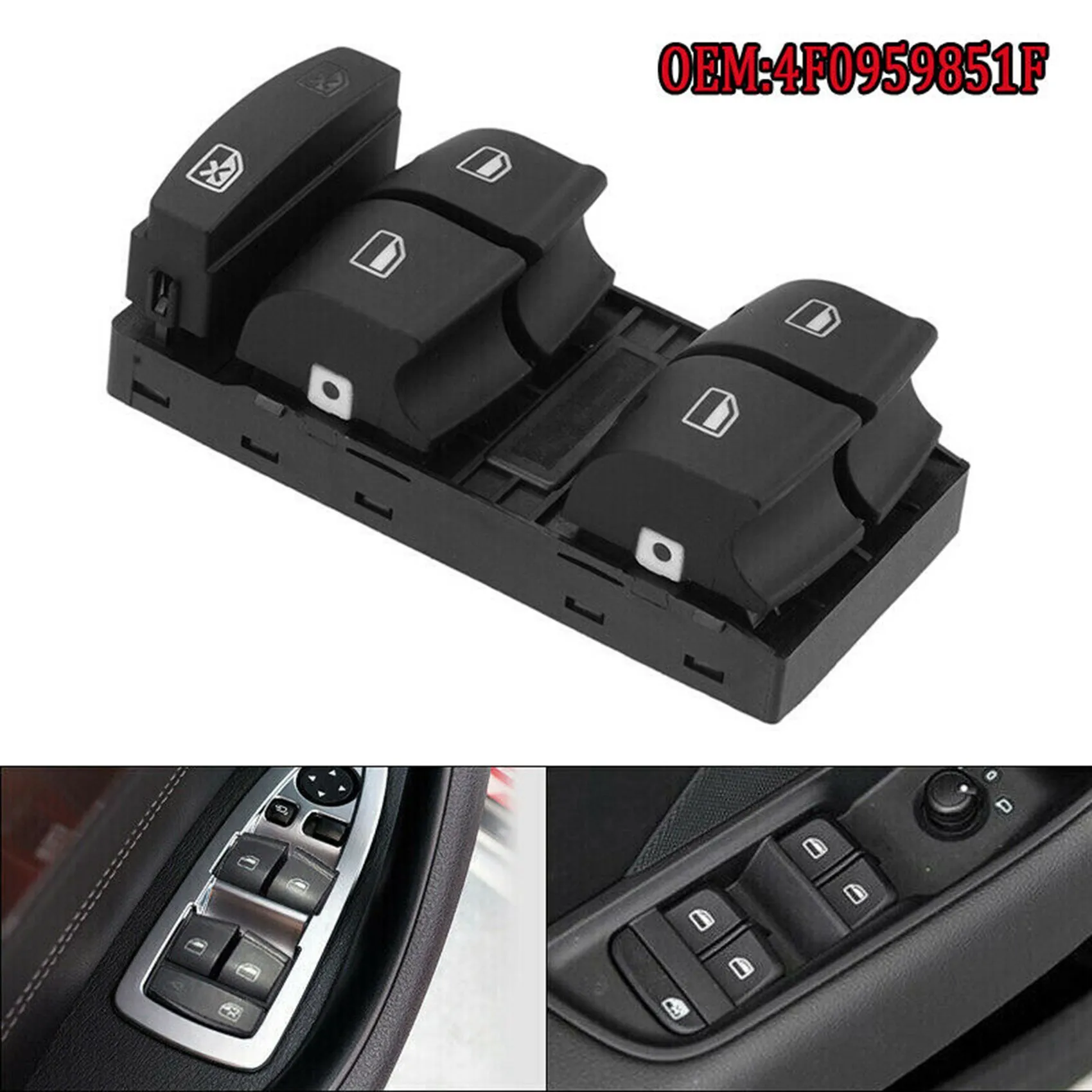 Electric Power Panel Window Master Control Switch Button for Audi A3 A3 Sportback A6 C6 Sedan Q7 4F0 959 851