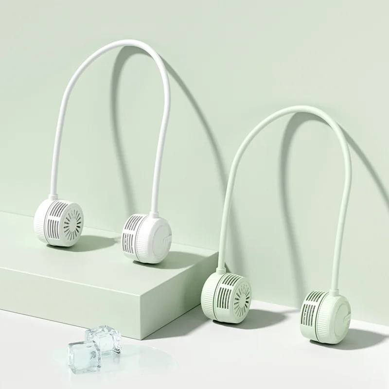 Foldable Neck Hanging Fan Silent Portable Mini High Capacity Battery USB Rechargeable 360 Degree Rotation Air Conditioning Fan