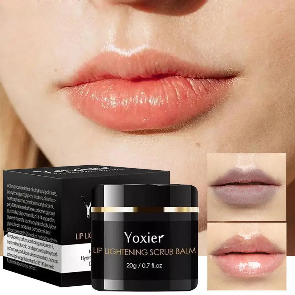 Lip Lightening Scrub Balm For Dark Lips Remove Dark Smoke Lips Exfoliating Repair Fine Lines Moisturizing Brightening Care P3F6