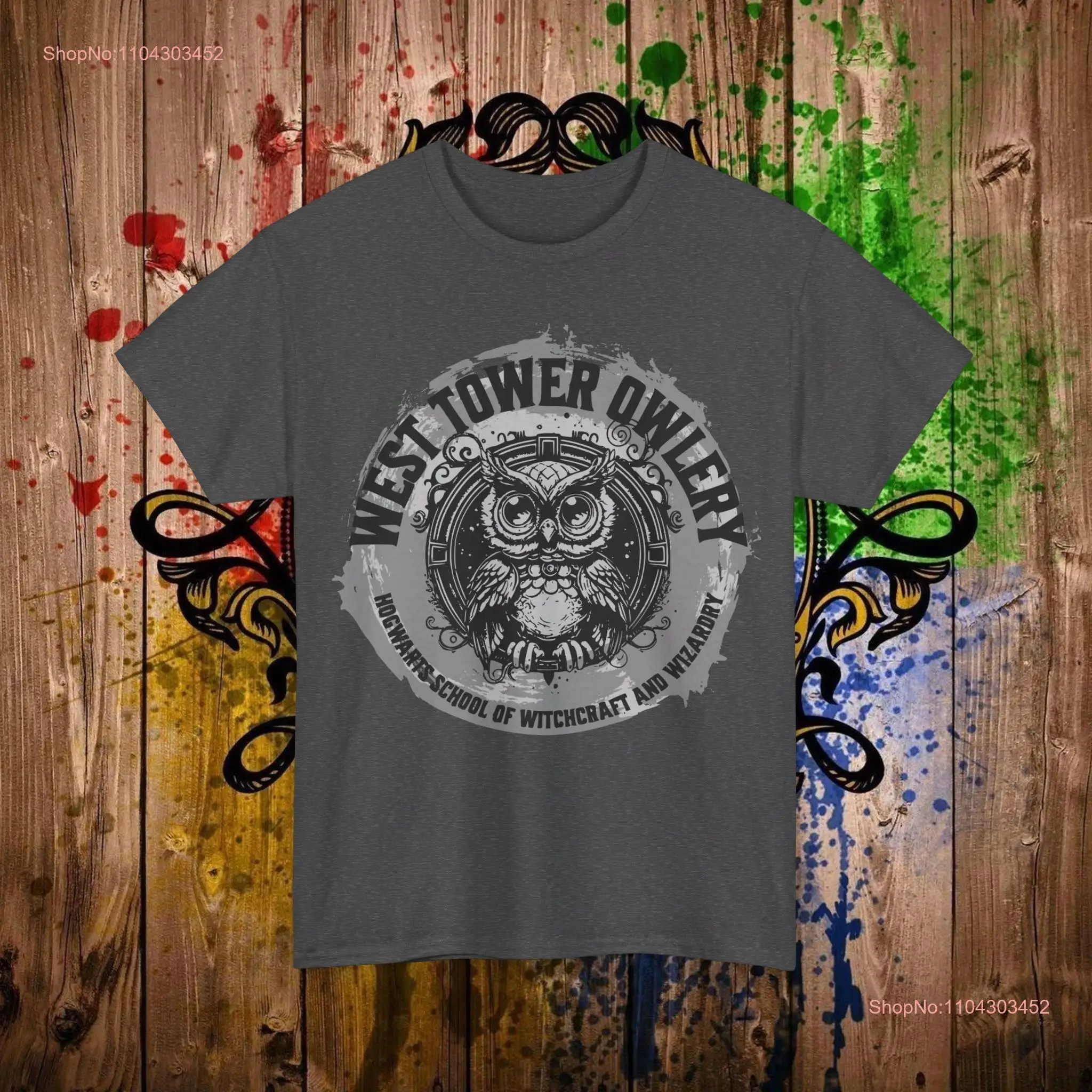 HP Fandom witchcraft and wizardly West Tower Owlery graphic tee The perfect magical bookish book shirt for any fan Great