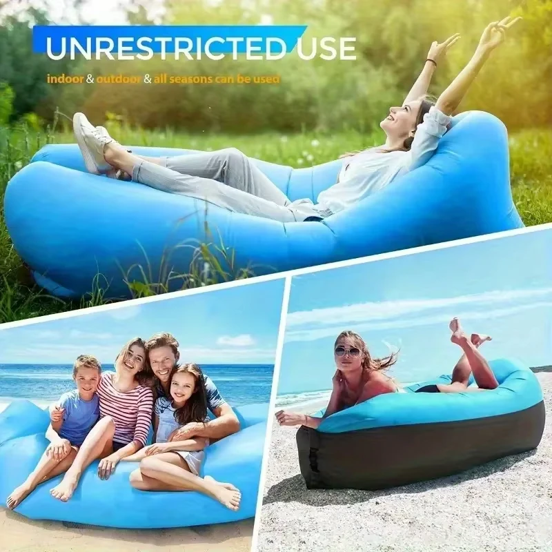 Hamaca inflable para sofá de aire, sofá inflable para acampar, silla de aire para exteriores, playa, senderismo, picnics, festivales de música