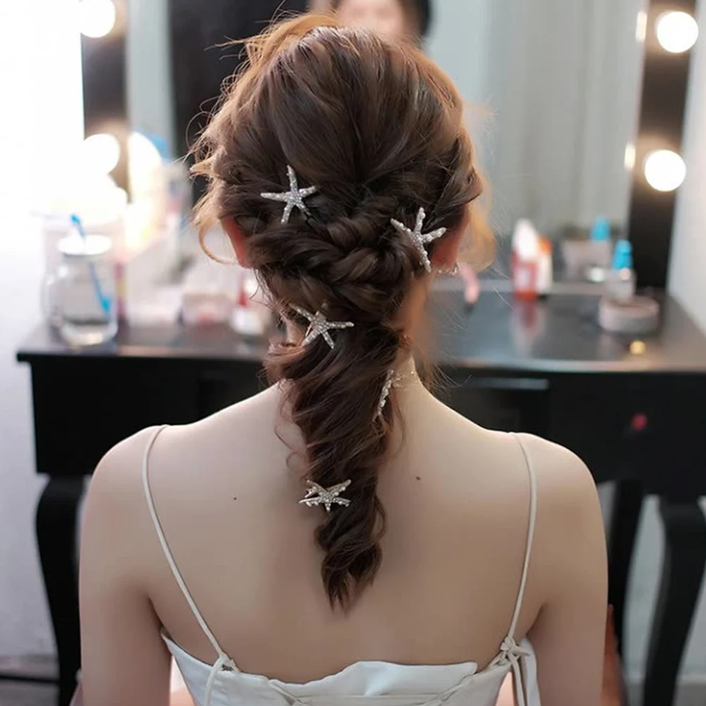 

3 Pcs For Women Clip Bride Accessories Rhinestone Star Hair Clips Pins Star Clips Bridal Headpieces Hair Tools