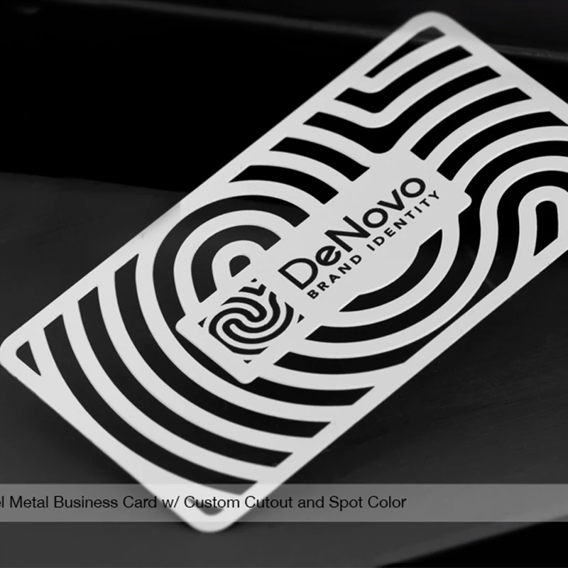 

Hollow business card making metal card stainless steel membership card design and customization