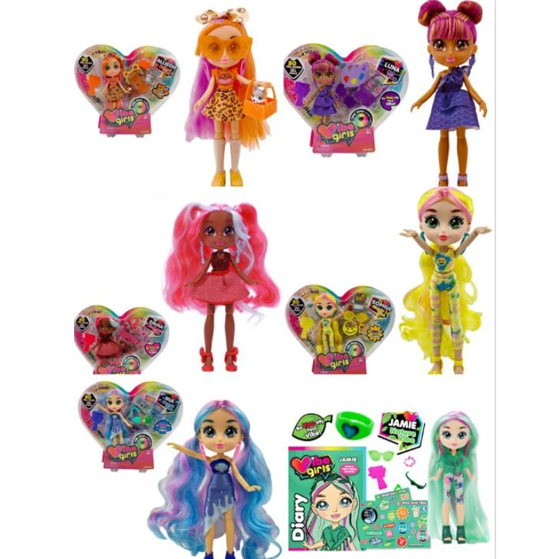 New Original Vibe Girls Girl Doll with 50 Stickers and Accessories Vibe Diary Fashion Dressup Dolls Accessories Girls Play House