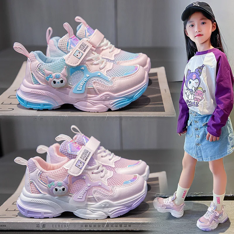 Hello Kitty Kuromi Sanrio Soft Soled Breathable Dad Shoes Spring And Autumn New Casual Versatile Sneakers Girls Gift Wholesale