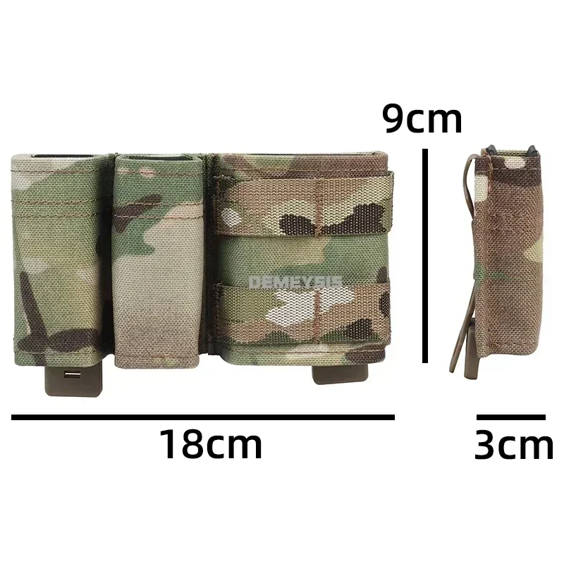 9mm + 5.56 Tactical Magazine Pouches Molle Wedge Insert Shorty Mag Bag for M4 G17 AR15 Mags Carry for Belt Vest