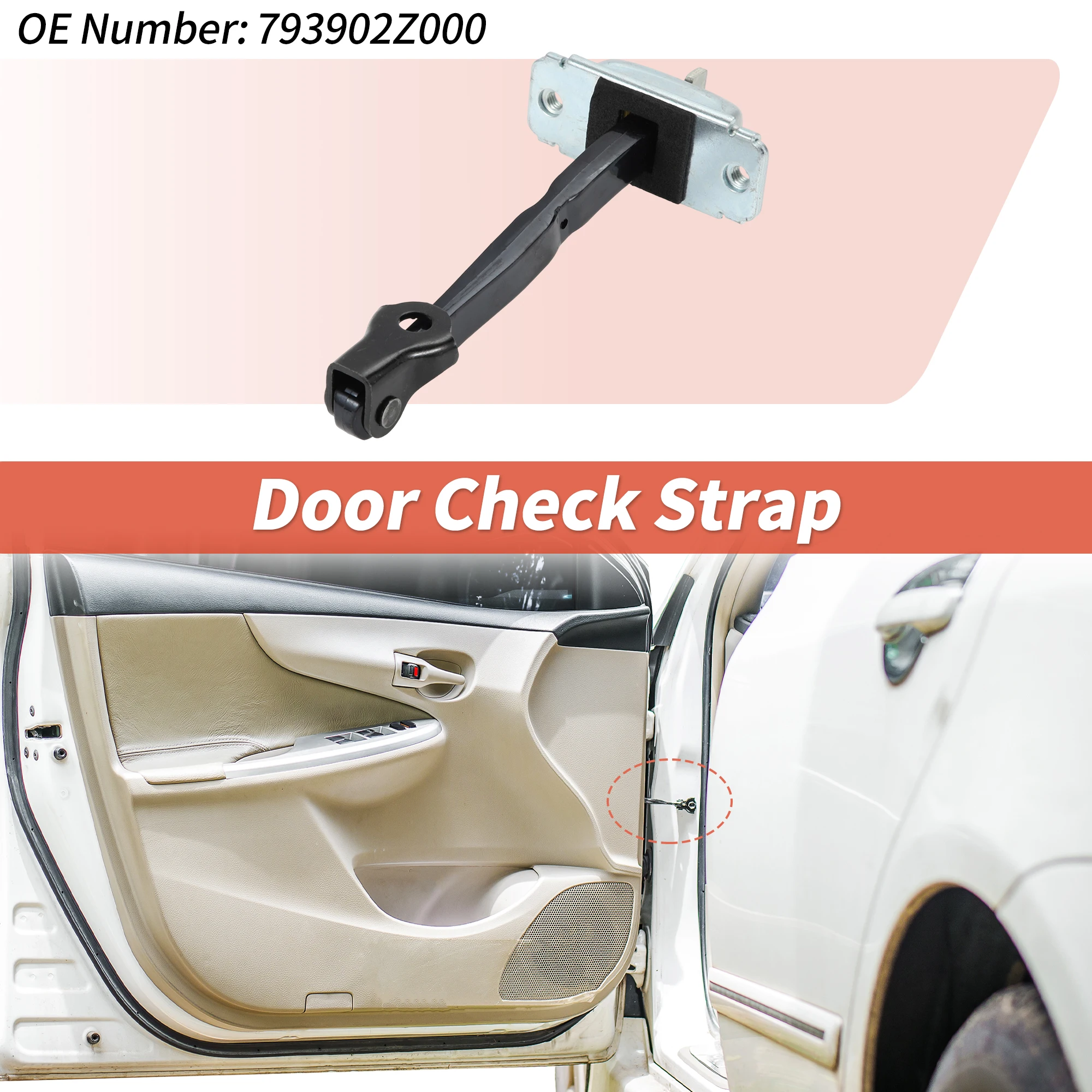 

UXCELL No.793902Z000 Front Right Door Check Strap for Hyundai IX35 2010-2017 1 pcs
